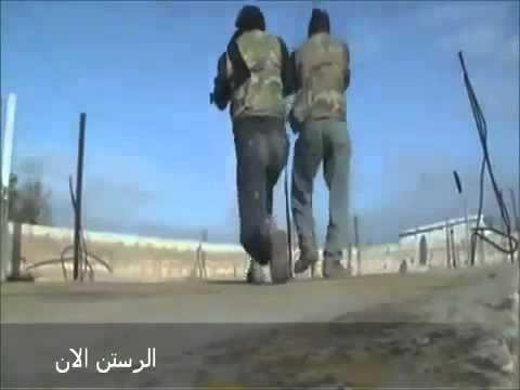 اصابة أحد عناصر كتيبة الفاروق أثناء الاشتباكات مع قوات النظام في مدينة الرستن في ريف حمص