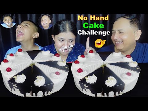 NO HAND CAKE EATING CHALLENGE 😋 @BudaBudiVlogs