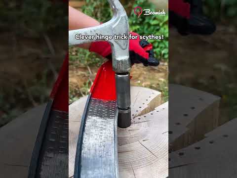 Clever hinge trick for scythes! #smart #scythe #hinge #trick