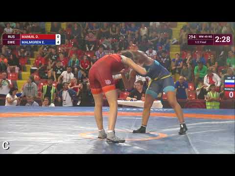 1/2 WW - 49 kg: D. MANUIL (RUS) v. E. MALMGREN (SWE)