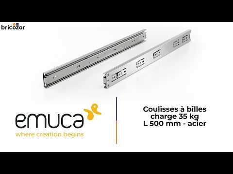 Coulisse à billes - sortie totale - hauteur 45 mm EMUCA