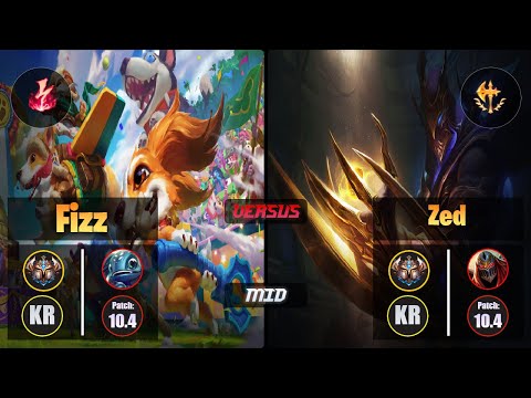 Challenger FIZZ [Electrocute] (Mid) VS  ZED - Challenger KR Patch 10.4