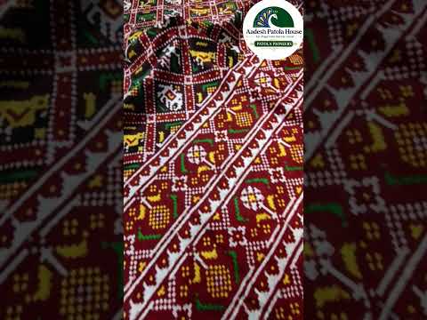 Double ikat Patola Saree Double Dori Nanu Narikunj with Ghughra border