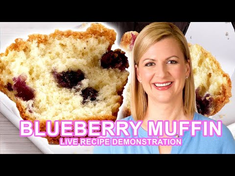 Professional Baker Teaches You How To Make BLUEBERRY MUFFINS LIVE!