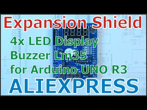 UNO R3 Expansion Shield With LED Display Buzzer LM35