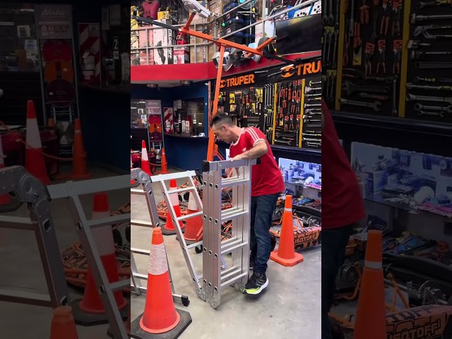 Vídeo relacionado con TREPPE Escalera Articulada Plegable Telescópica Multifunción Aluminio 4x4 Escalones 3,98m