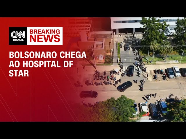 Veja momento em que carro com Bolsonaro chega ao hospital no DF | LIVE CNN