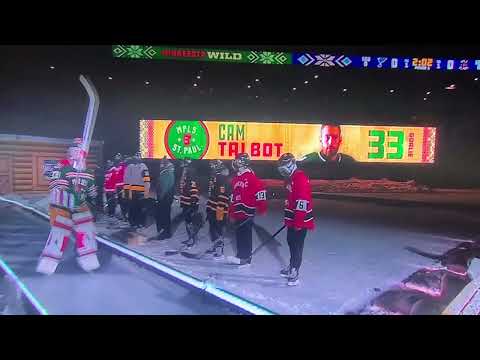 Winter classic 2022 player introductions. Minnesota vs St Louis