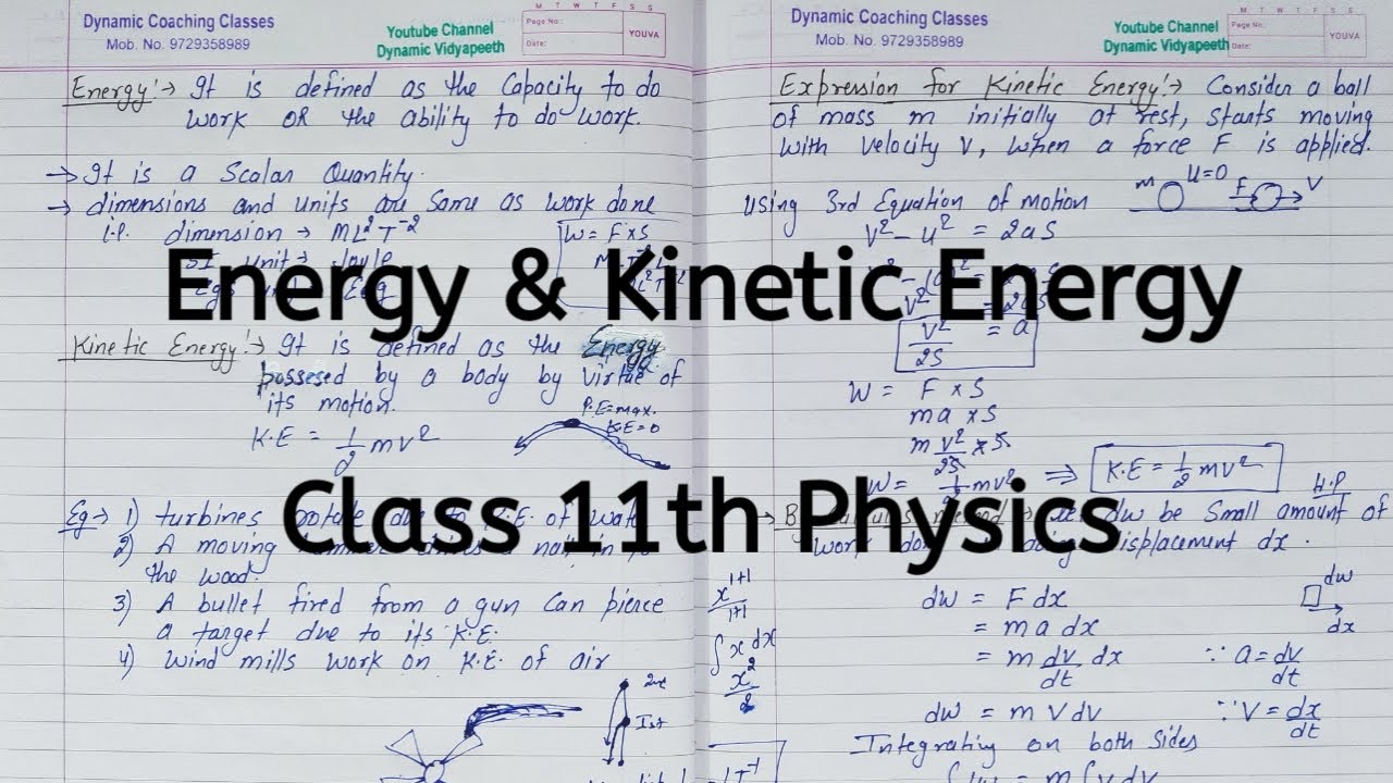Energy | Kinetic Energy | Chapter 5 | Work Energy and Power | Class 11 | Physics
