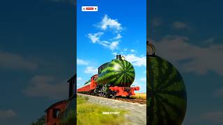 🚂 Kereta Semangka Raksasa di Rel Nyata! 🍉✨ #shorts #keretaapi #keretathomas #semangka #kereta