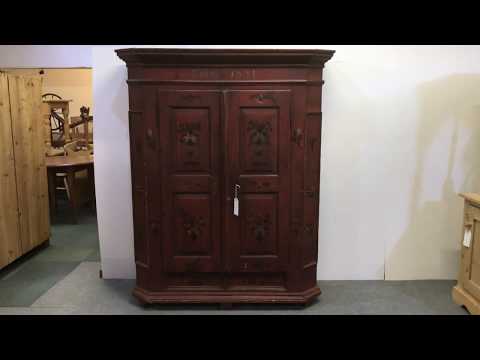 Beautiful Painted Armoire c.1851 (dismantles) - Pinefinders Old Pine Furniture Warehouse