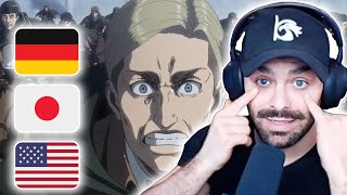 Synchronsprecher reagiert auf Erwin Smith in anderen Sprachen (Attack on Titan)