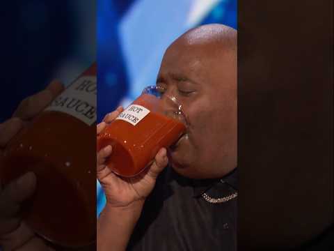 Badlandschugs chugs hot sauce on AGT