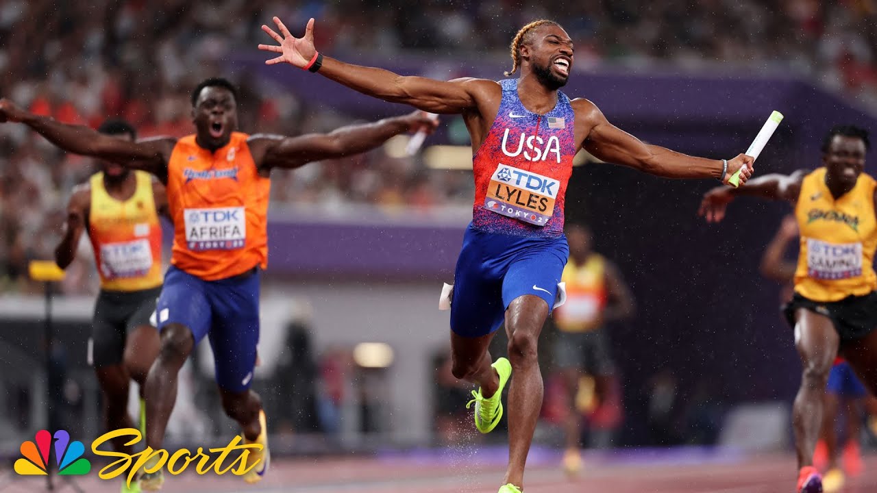 Noah Lyles seals HISTORIC WORLDS for Team USA with 4x100m gold, 16th of worlds | NBC Sports