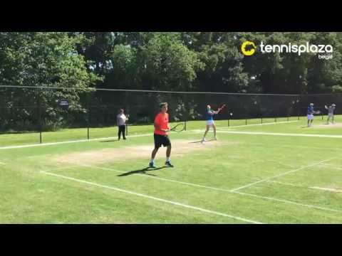 Alison Van Uytvanck training WTA-Rosmalen (6 juni 2015)