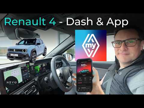 Renault 4  - Detailed Look at the Dash, Driver Display, Steering Wheel Functions and My Renault App