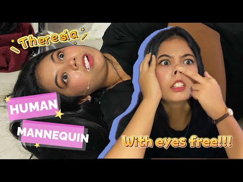 Human Mannequin Theresia (With Eyes Free) Time Stop Freeze - a Short Movie by KT Team
