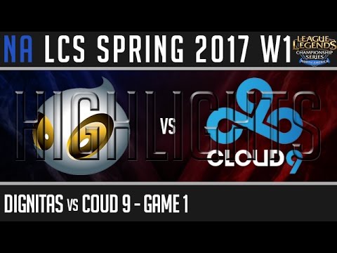 DIG vs C9 Highlights Game 1, NA LCS Spring 2017 W1D3, Dignitas vs Cloud 9 G1