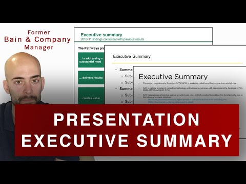 How to Write an Executive Summary: Most Important Presentation Slide (former Bain & Company Manager)