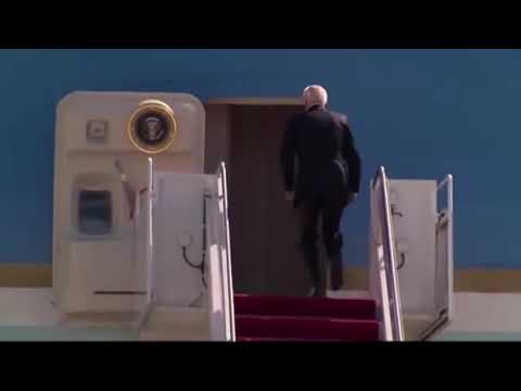 Biden Falls While The Chicken Dance Song Plays