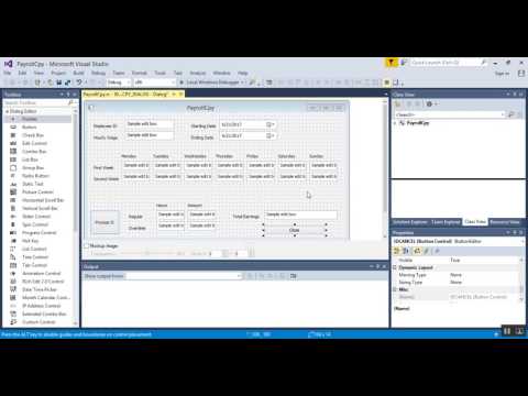 Visual Studio 2015 Visual C++ MFC 2017 - 04 Building The Payroll Layout