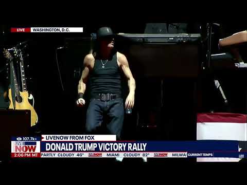Kid Rock sings Bawitdaba at the Victory Rally for President Donald Trump