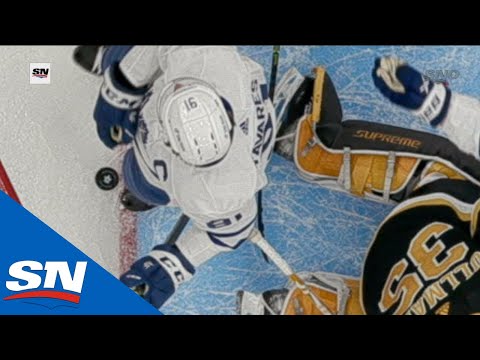 Patrice Bergeron Knocks Net Off As Puck Crosses The Line From John Tavares Tip, Goal Stands