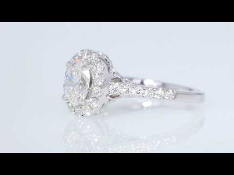 1.49CT Oval Brilliant Diamond Halo Engagement Ring IGI Cert/Appr $10K $3995