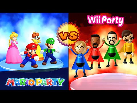 Wii Party Game Vs Mario Party Game - All Very Similar Minigames (Master Difficulty No Damage)