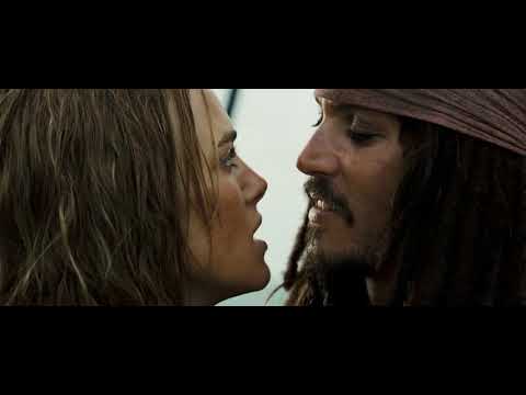 Elizabeth's trick kiss and Jack vs kraken - (Pirates of the Caribbean 2006).