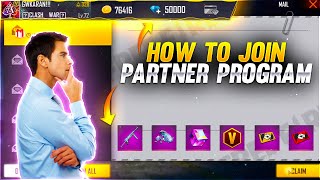 How To Join FREE FIRE PARTNER PROGRAM ❤️ -Gare