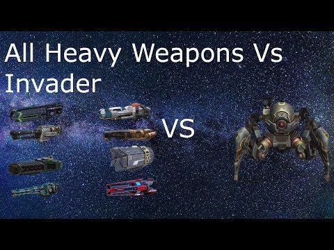 War Robots All Heavy Weapons Vs Invader. Which One Kills the Invader the Fastest.