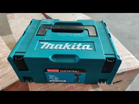 MAKITA akumuliatorinis smūginis suktuvas gręžtuvas DHP487RAJ 18V 40/25Nm 2x2,0Ah video