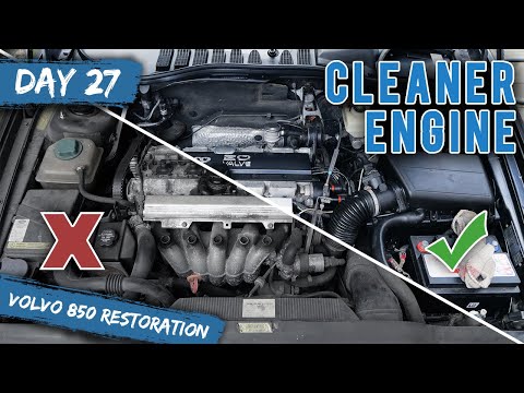 Volvo 850 Restoration - Cleaning Engine Bay