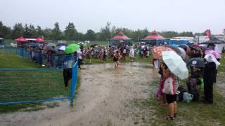 Toronto Afrofest 2013-People dancing in the rain at Woodbine park . Part 3