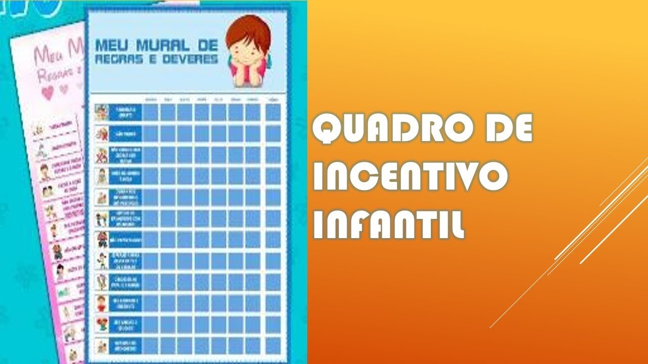 Quadro de Incentivo Infantil Para Imprimir Masculino e Feminino -Um divisor de águas na educação