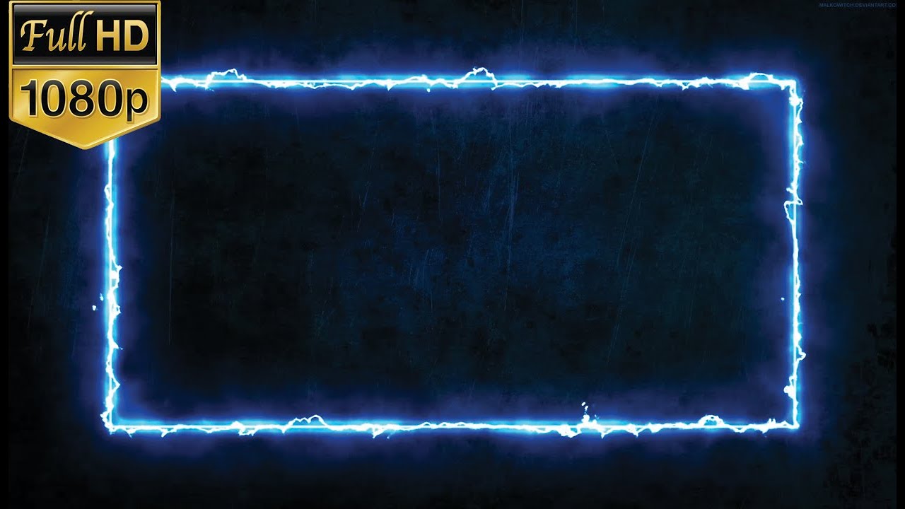 No Copyright Free Blue Color Neon rectangle frame Loop Backgrounds Animation + Green Screen