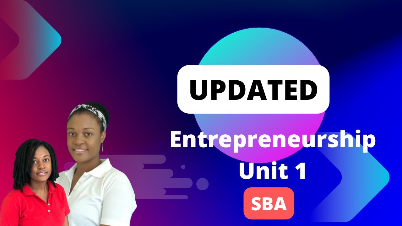 Updated CXC-CAPE Entrepreneurship Unit 1 SBA