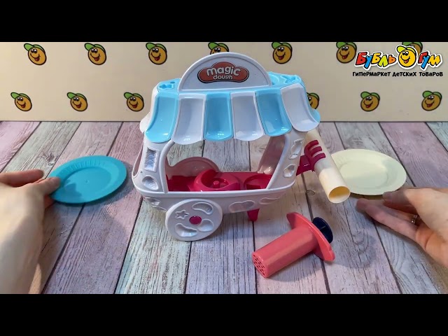 Набор для лепки Lanson Toys Тележка для мороженого 10цветов 20предметов - видео
