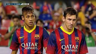 NEYMAR E MESSI FORAM TITULARES JUNTOS PELA PRIMEIRA VEZ E DERAM UM SHOW COM 5 GOLS EM 45 MINUTOS!