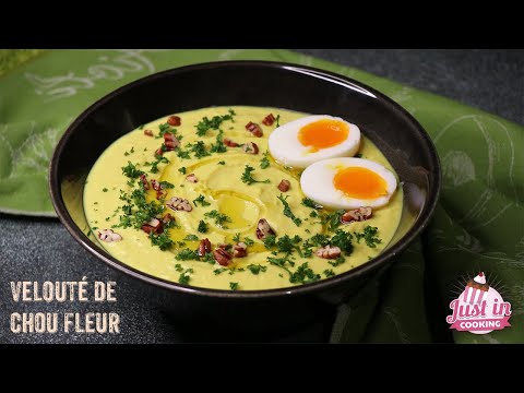 Recette de Velouté de Chou-Fleur au Curcuma, Crème de Coco et Œuf Mollet