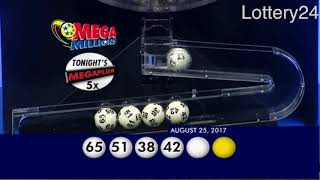 2017 08 25 Mega Millions Numbers and draw results