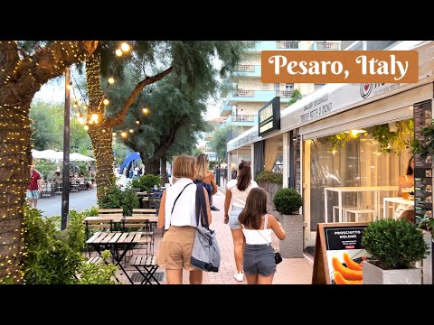 Walking Tour of Pesaro, Italy 🇮🇹  From Baia Flaminia to Palla di Pomodoro