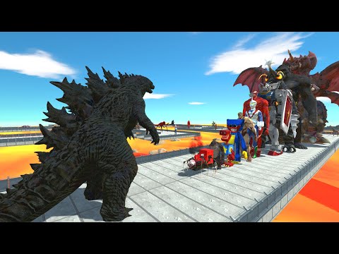 Godzilla Black vs King Kong LAVA DEATH RUN - Animal Revolt Battle Simulator
