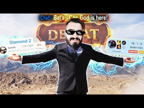 My Max Pen/Money Cho'GOD Build Made a D2 Main CAMILLE to DISAPPEAR 🔥 LoL Top Cho'Gath s12 Gameplay