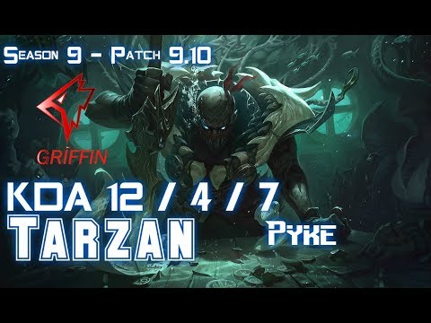 GRF Tarzan PYKE vs AATROX Top - Patch 9.10 KR Ranked