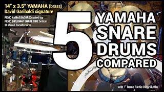 Video thumbnail for 5 Yamaha snare drums: BRASS David Garibaldi; STEEL Jimmy Chamberlin; Nouveau;  Maple Custom by SIC MIC