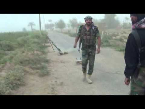 استهداف نقاط قوات النظام في مركز الصاعقة في دير الزور بواسطة صاروخ محلي الصنع من قبل لواء درع الفرات