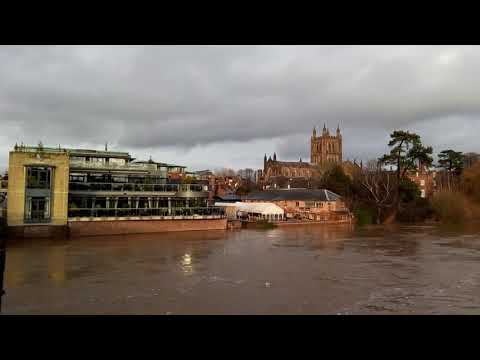 High River Wye in Hereford.  Over streaming and Flood.