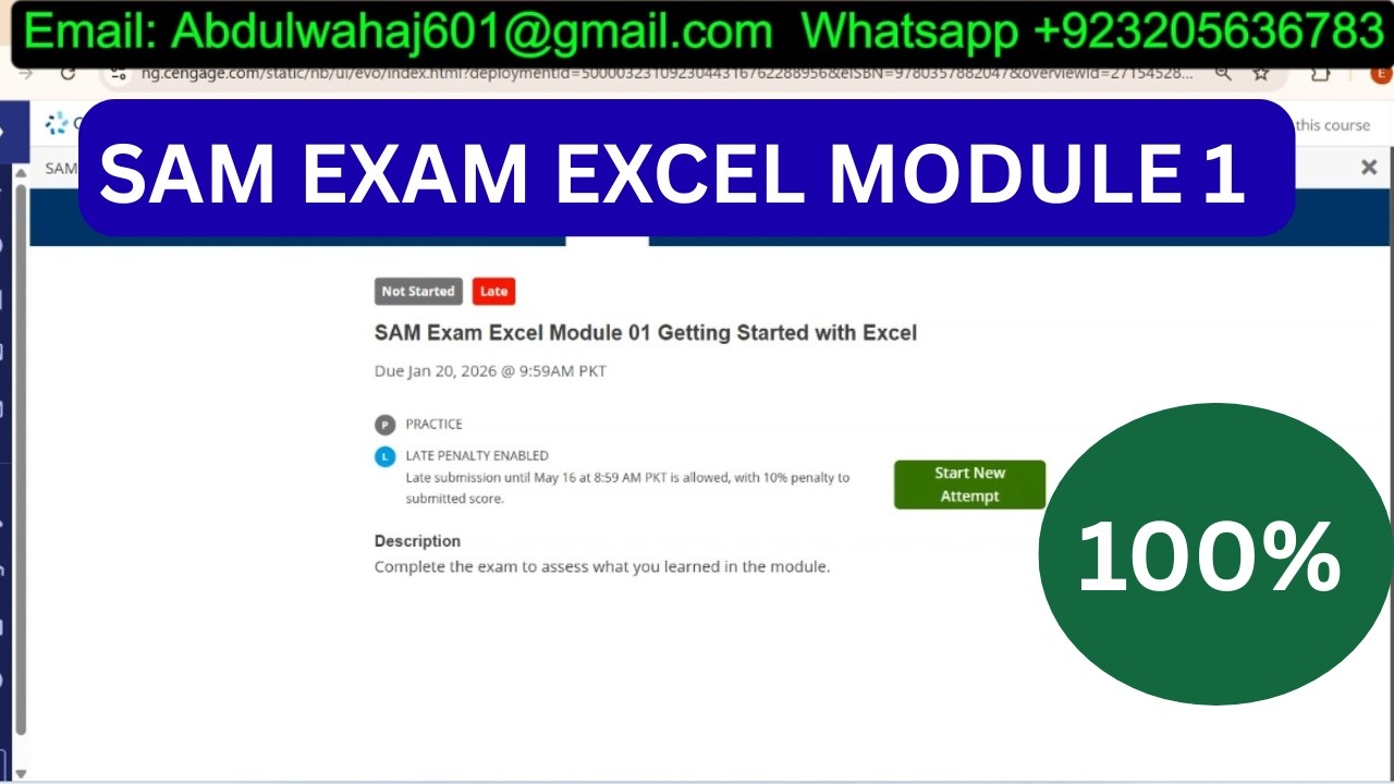 SAM Exam Excel Module 1 Getting started with Excel #samexam